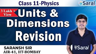 Units and Dimensions Revision  Physics Class 11 JEE NEET [upl. by Trixy]