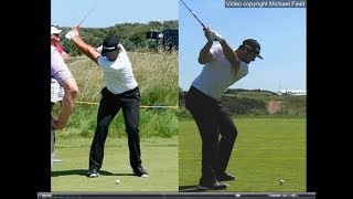 Jon Rahm golf swing  Long Iron faceon amp downtheline July 2017 [upl. by Supmart]