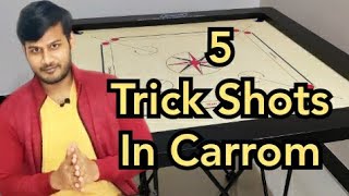 Carrom Board Trick Shots  5 Easy Trick Shots in Carrom  Learn how to play Carrom  Carrom Tutorial [upl. by Leclair]