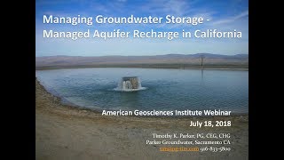 Managed Aquifer Recharge in California [upl. by Yerhpmuh]