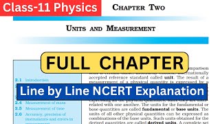 Units and Measurement  CBSE Class 11 Physics Full Chapter 1  Class 11 Physics one shot [upl. by Gerkman]