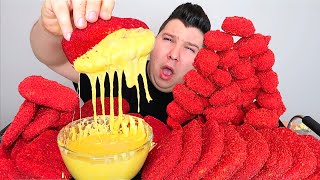 CHEESY CHEETOS CHEESE SAUCE with HOT CHEETOS HASH BROWNS amp HOT CHEETOS NUGGETS • Mukbang amp Recipe [upl. by Brynna846]