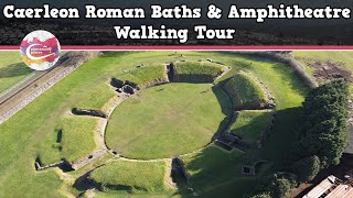 CAERLEON ROMAN BATHS amp AMPHITHEATRE WALES  Walking Tour  Pinned on Places [upl. by Arbas488]