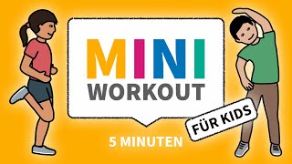 MINI WORKOUT für Kids ohne Geräte amp wenig Platz  vlamingo [upl. by Aihtekal]