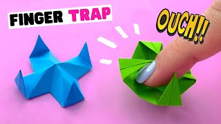 How to make DIY origami FINGER TRAP paper finger trap origami fidget toy [upl. by Atillertse454]