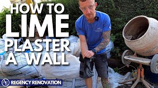 HOW TO LIME PLASTER A WALL  Regency Renovation 15  Build with AampE [upl. by Solana]