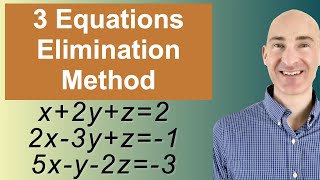 Solving Systems of 3 Equations Elimination [upl. by Jeanna]