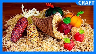 DIY Cornucopia  Easy Thanksgiving Paper Craft [upl. by Pepper]