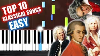 TOP 10 Classical Songs  EASY Piano Tutorials by PlutaX [upl. by Hurless474]