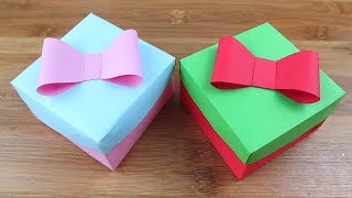 How To Make Paper Beautiful Gift Box  Origami Gift Box  Easy Origami Tutorial  DIY Crafts [upl. by Melosa]