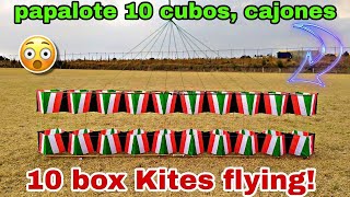 Cómo hacer un INCREÍBLE Papalote 10 cubos  How To Make a Box Kite  How to Make a Kite [upl. by Nelan]