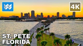 4K St Pete Pier in St Petersburg Florida USA  Sunset Walking Tour Vlog amp Vacation Travel Guide [upl. by Robby]