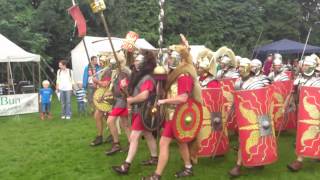 Roman Reenactment at the Amphitheatre in Caerleon Marching In [upl. by Boleslaw]