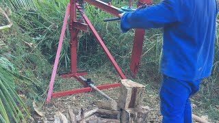 Homemade Manual Log Splitter  Fendeuse à bois fait maison [upl. by Mackie662]