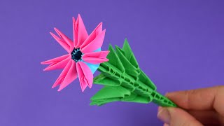 How to make a paper flower ♡ 3D Origami for beginners ♡ DIY [upl. by Selym]