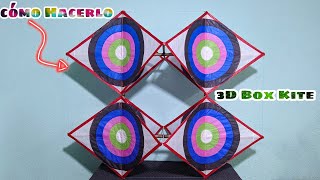 Cómo Hacer Un Papalote 3D Fácil y Rápido 3d Box Kite [upl. by Eeryk]