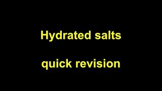 Quick Revision  Hydrated Salts [upl. by Sanderson]