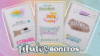 10 TÍTULOS BONITOS para apuntes bonitos ✄ Barbs Arenas Art [upl. by Lordan]