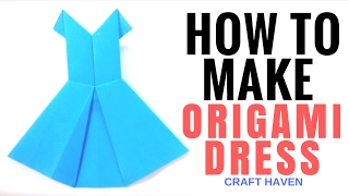 How to Make Origami Dress  Easy Tutorial for Beginners  Paper Dress [upl. by Ahsuatan]