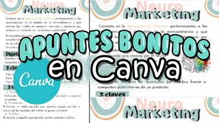 Como hacer apuntes bonitos en CANVA [upl. by Maximo]