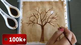 Easy coffee painting for beginner  Simple coffee Art [upl. by Akenahs240]